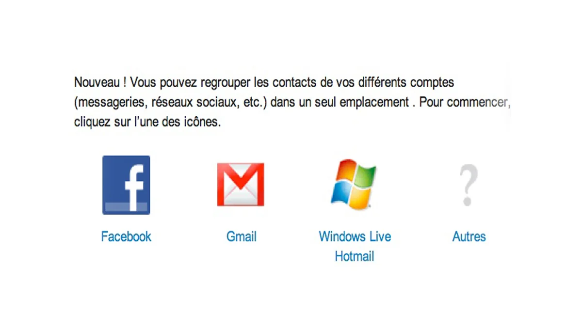 Yahoo! regroupe vos contacts de Facebook, Gmail, Windows Live Hotmail et plus encore