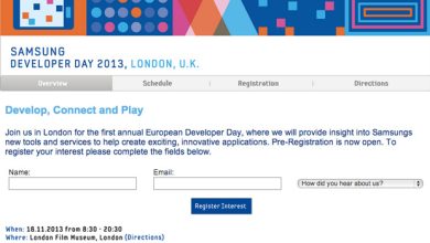 Inscrivez-vous rapidement sur la liste si vous êtes intéressé par le Samsung Developer Day 2013 de Londres.