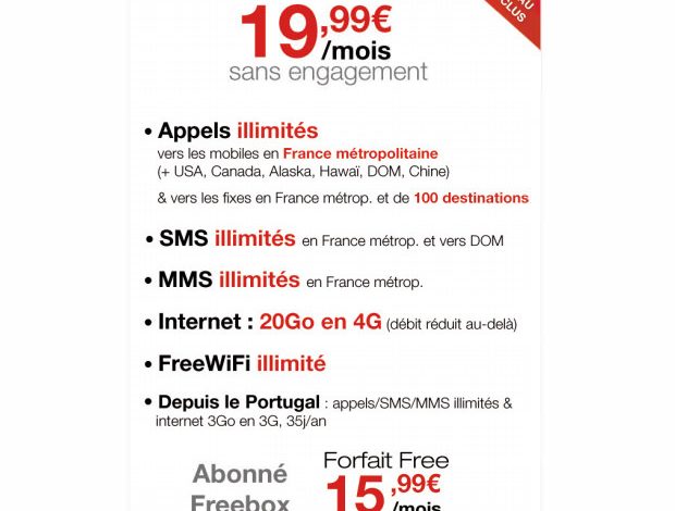 Free lance officiellement son offre 4G : 20 Go pour 19,99€/mois !