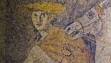 Mosaïque, représentant le dieu Hermès, retrouvée à Amphipolis.