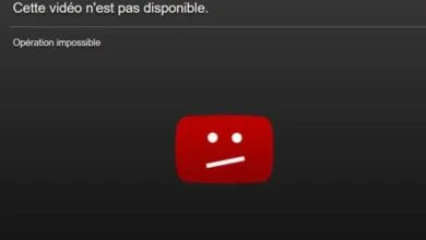 Message d'erreur de Youtube.