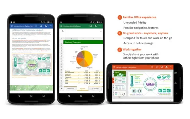 Word, Excel et Powerpoint débarquent sur Android