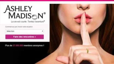 Capture d'écran de la version française du site AshleyMadison.