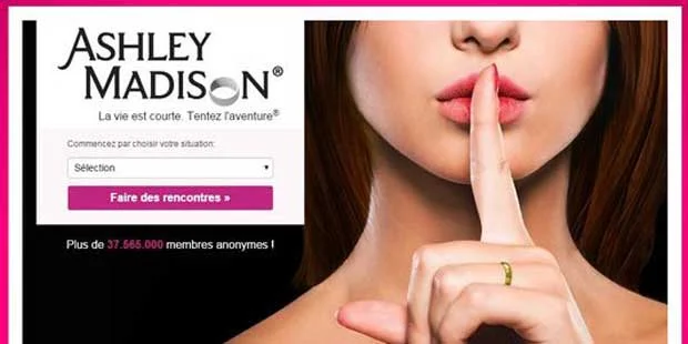 Capture d'écran de la version française du site AshleyMadison.