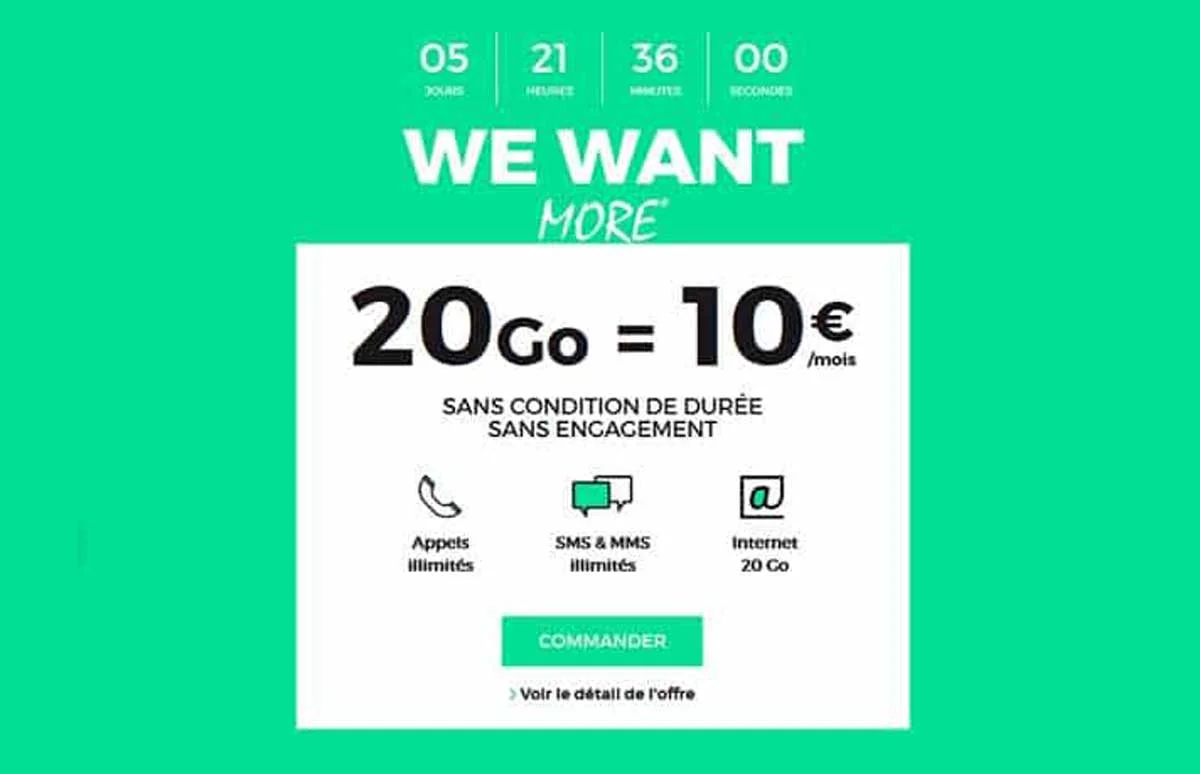 Il reste un jour pour profiter du forfait illimité 20 Go à 10 € à vie de RED by SFR