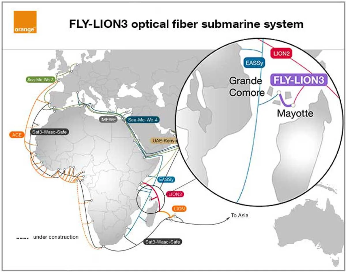 Le câble sous-marin très haut débit FLY-LION3 atterrit à Mayotte