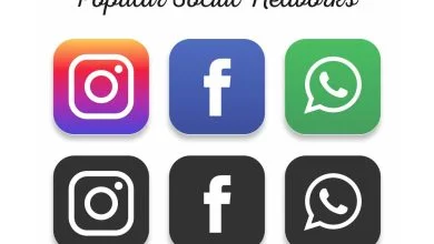 Icônes populaires de réseautage social : Facebook, Instagram et WhatsApp