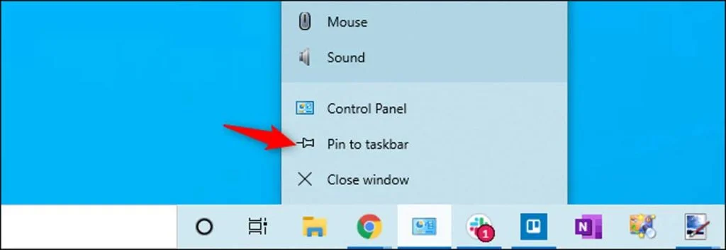 Windows 10 : pin to taskbar