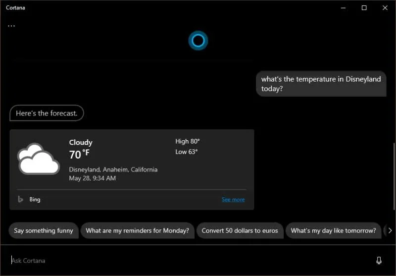 Convoquer Cortana sans lui parler