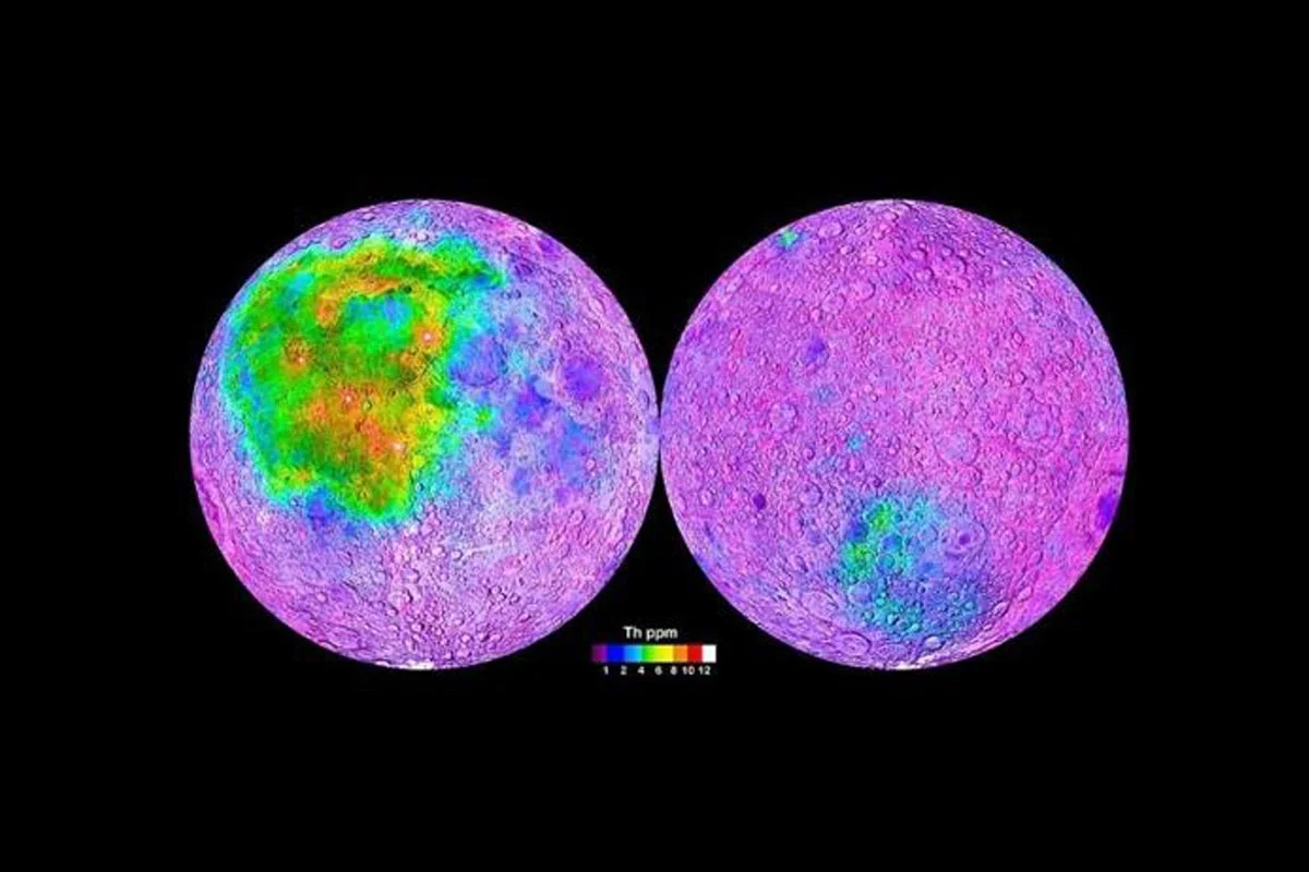 Concentrations de thorium correspondant à KREEP - NASA