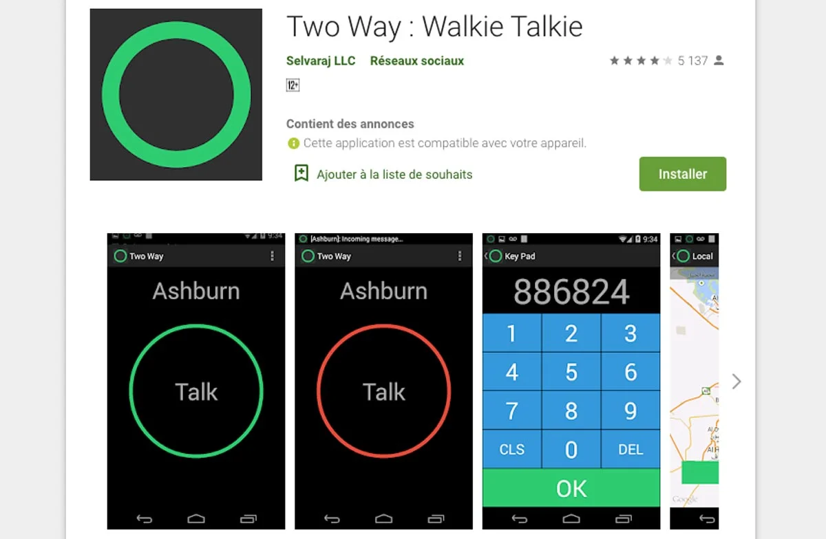 Two Way : Walkie Talkie est disponible pour iOS et Android.