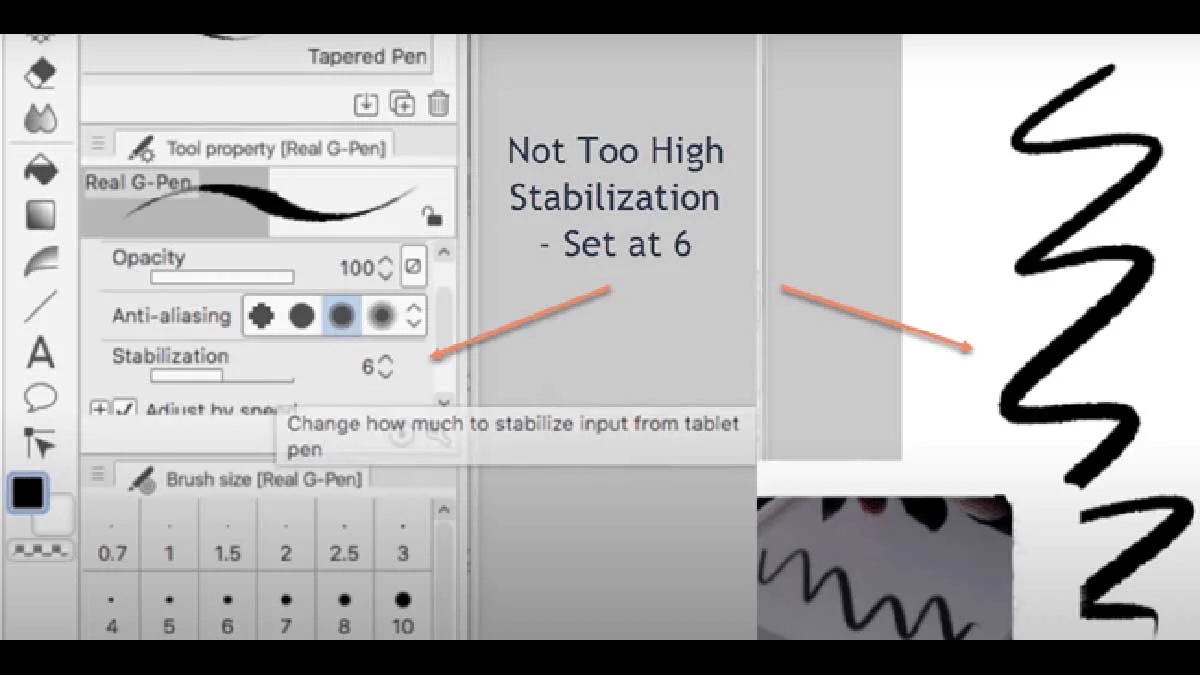 Clip Studio Paint : Stabilization