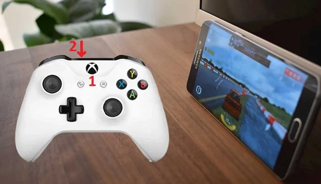 Téléphone Android connecté à une manette de Xbox