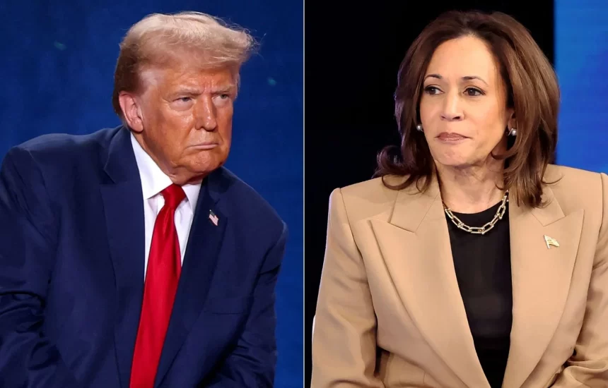 Portraits de Donald Trump et Kamala Harris, candidats à l'élection présidentielle américaine de 2024