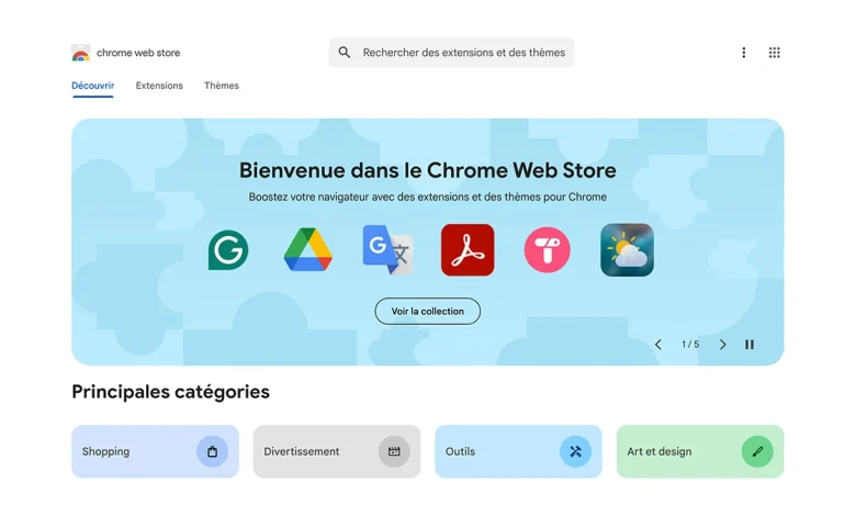 Interface du Chrome Web Store affichant des extensions ciblées par des hackers.