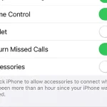 Réglage iPhone Accessoires : mode sécurité USB activé