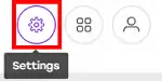 Icône des paramètres du compte Badoo mise en surbrillance sur l’interface